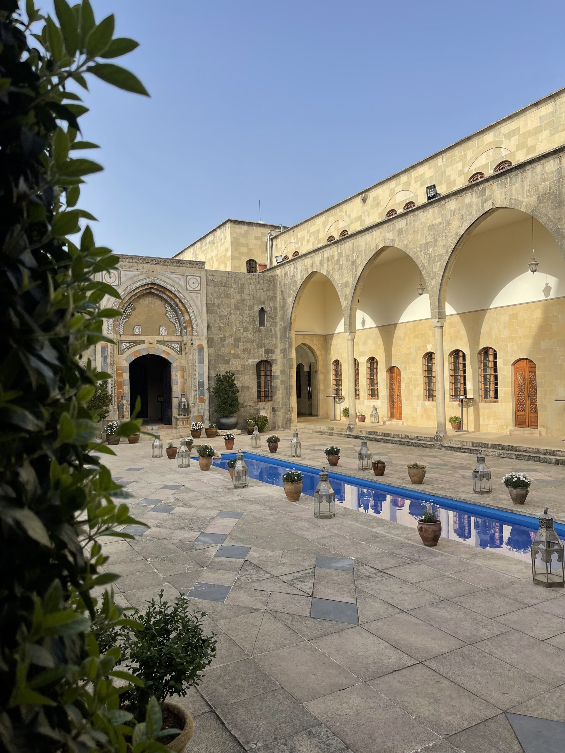 Rehabilitated palace courtyard and architecture